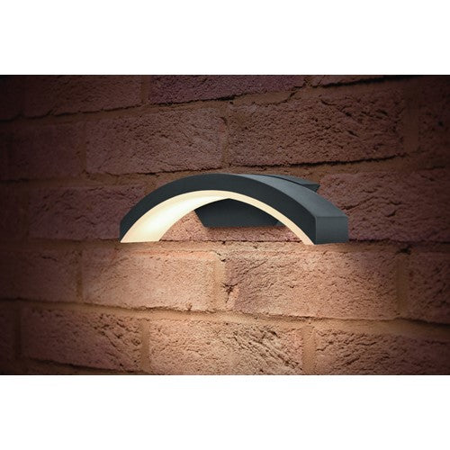 Integral LED Outdoor Decorative Wall Light Curve Ip54 380Lm 7.5W 4000K Down Light Dark Grey Integral - ILDEA028