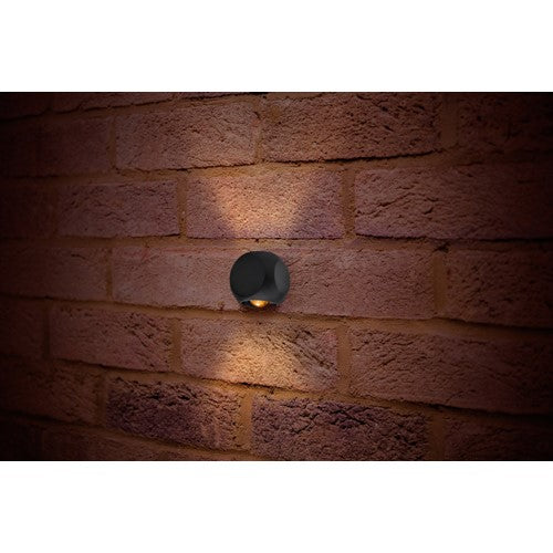 Integral LED Outdoor Decorative Wall Light Crosscube Ip54 230Lm 6W 3000K 2 Way Light Dark Grey Integral - ILDEB034
