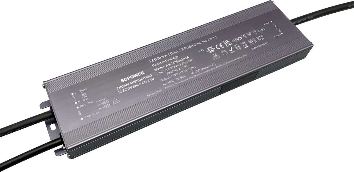 KV-xx300-DP2A 300W DALI-2 DT6 Constant Voltage LED Driver IP66 12/24/48V
