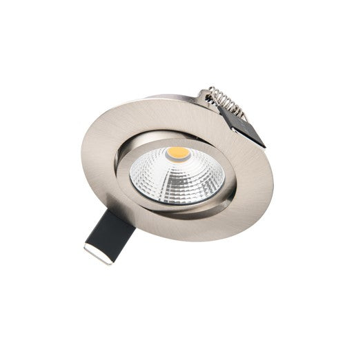 Integral LED Ultra Slim Tiltable Downlight 65Mm Cutout 6.5W 650Lm 100Lm/W 3000K 36 Beam Dimmable Satin Nickel Integral - ILDL65L003