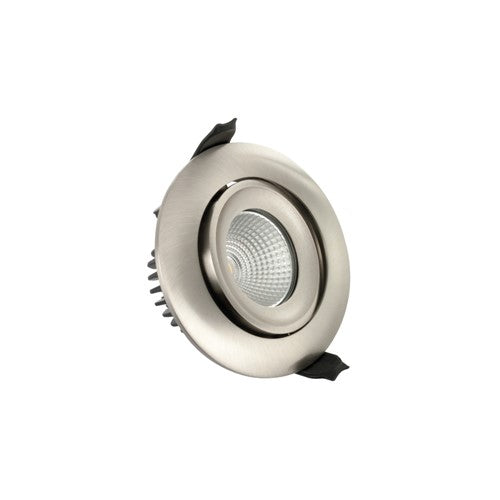 Integral LED Luxfire Fire Rated Tiltable Downlight 92Mm Cutout Ip65 430Lm 6W 3000K 36 Beam Dimmable 72Lm/W Satin Nickel Integral - ILDLFR92C015