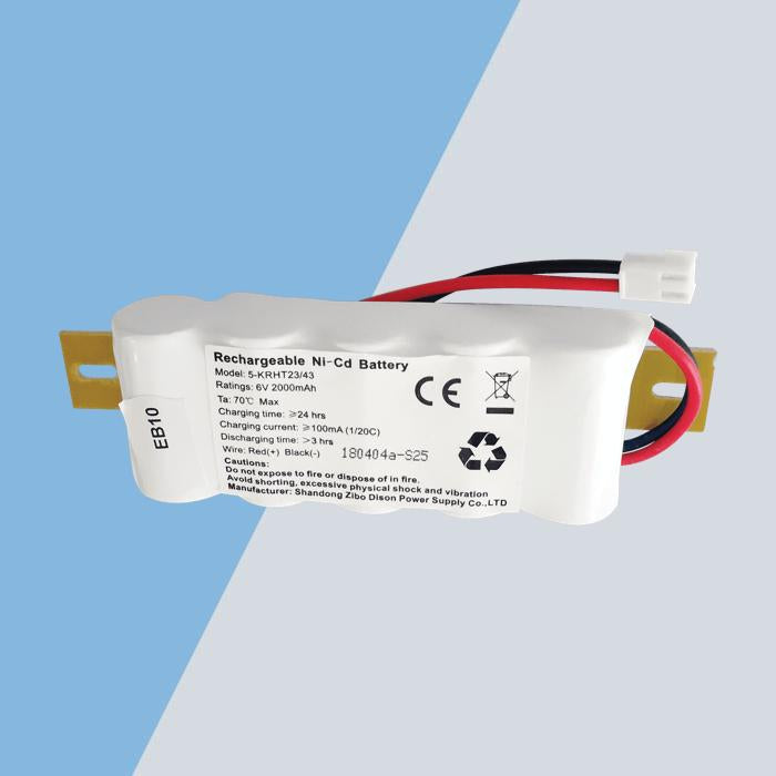 Eterna EB10 Ni-Cd 6V 2000mAh Side By Side Battery