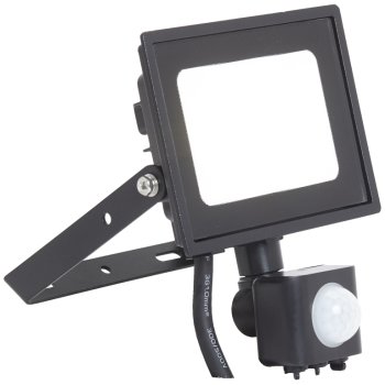 Ansell Lighting AEDELED10/CW/PIR Eden 10W 4000K Black LED Floodlight with PIR