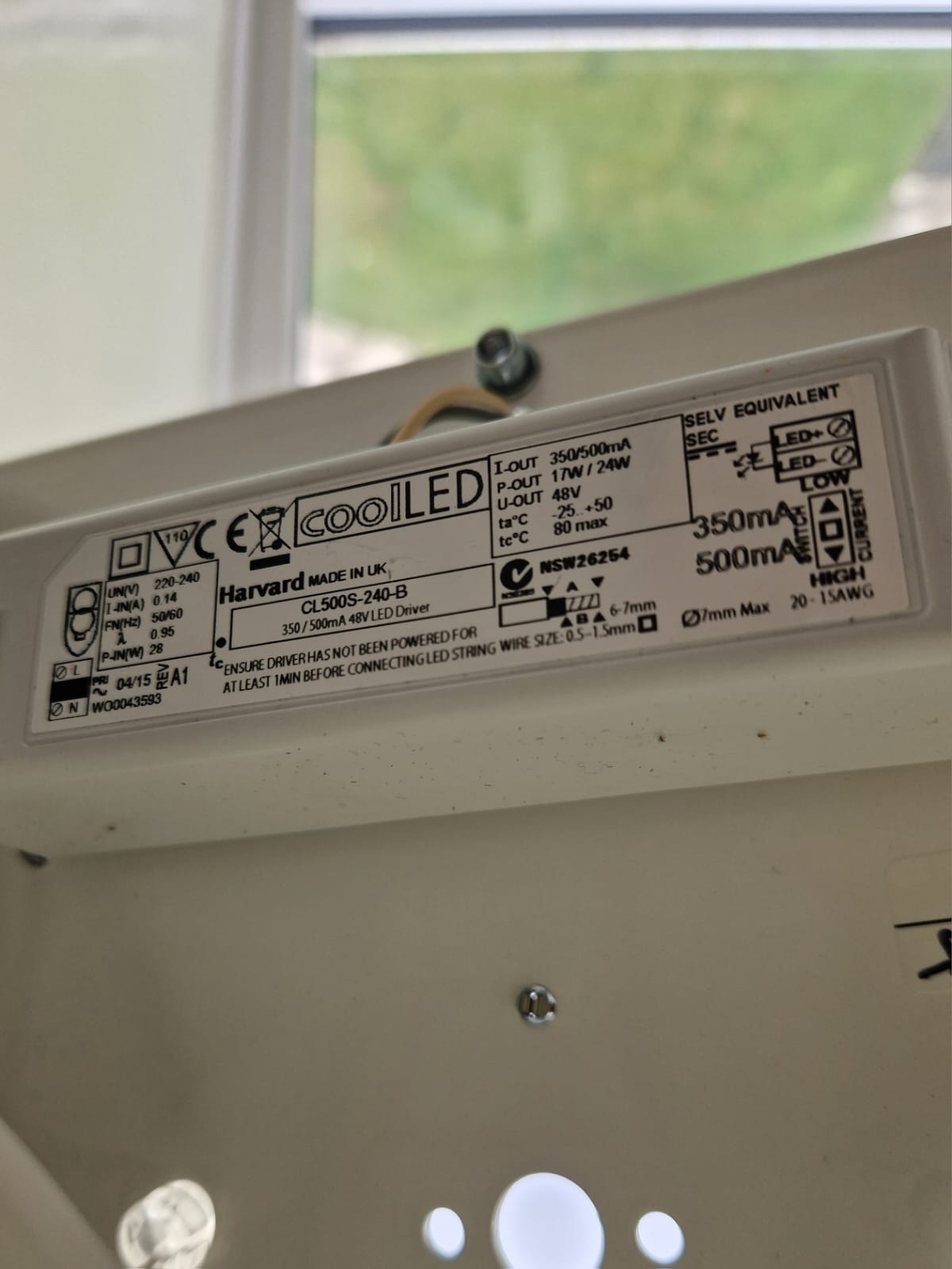 CL500S-240-B Switched350Ma/500Ma Non Dim 17/24W