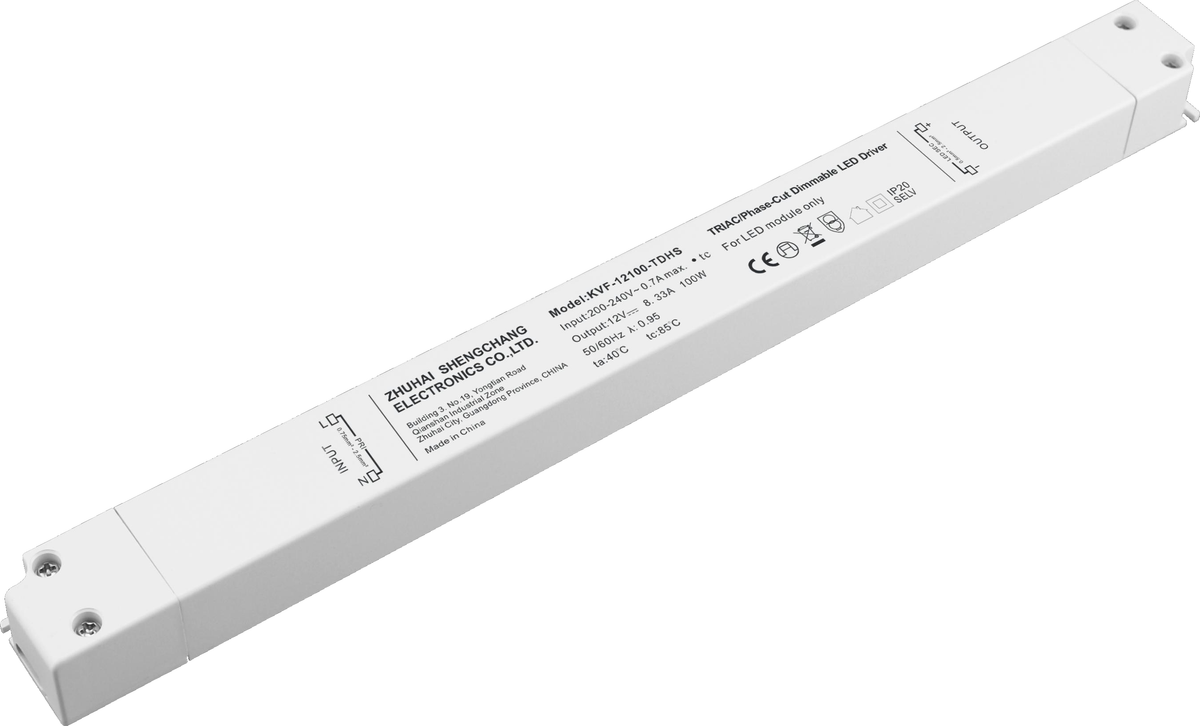 KVF-xx100-TDHS 100W Triac Constant Voltage LED Driver IP20 12/24V
