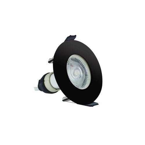 Integral LED Evofire Fire Rated Downlight 70Mm Cutout Ip65 Black Round +Gu10 Holder Integral - ILDLFR70D028
