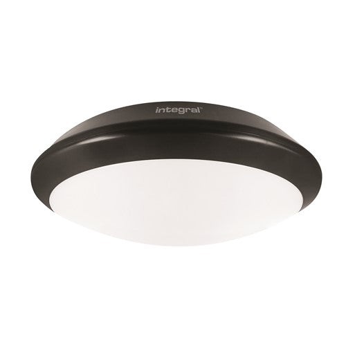Integral LED Tough Shell+ Bulkhead Emergency 3Hr 308Mm Dia Ip66 1400Lm 15W 4000K Ik10 110 Beam Non-Dimm Black 93Lm/W Integral - ILBHA061