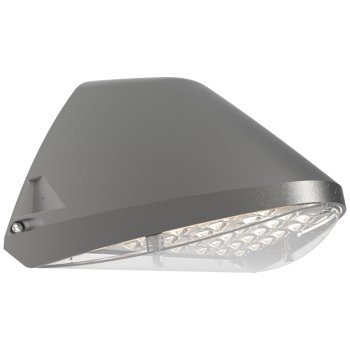 Ansell Lighting AWOLF/SG/SM3/PC Wolf Multi-Wattage CCT Selectable Silver Grey LED Wallpack - Emergency, Self-Test, Photocell