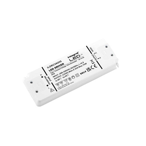 Integral LED Constant Voltage Driver 75W 12Vdc Ip20 Non-Dimm 200-240V Input - ILDRCVA055
