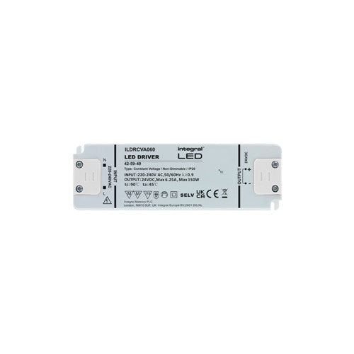 Integral LED Constant Voltage Driver 150W 24Vdc Ip20 Non-Dimm 200-240V Input - ILDRCVA060