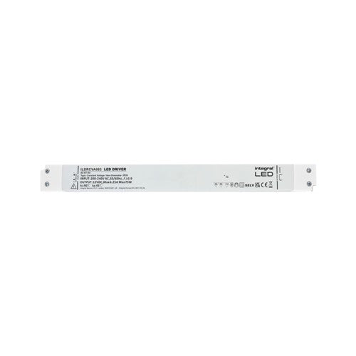 Integral LED Constant Voltage Long & Slim Driver 75W 12Vdc Ip20 Non-Dimm 180-264V Input - ILDRCVA063