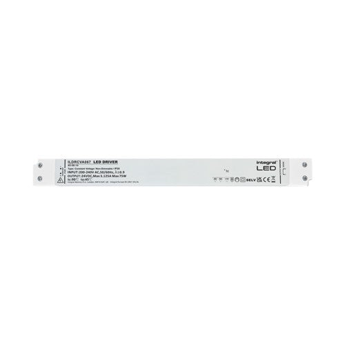 Integral LED Constant Voltage Long & Slim Driver 75W 24Vdc Ip20 Non-Dimm 180-264V Input - ILDRCVA067