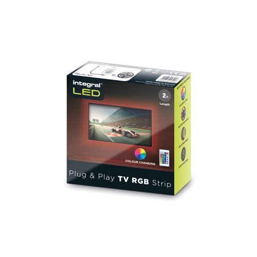 Integral LED Rgb Plug And Play Led Tv Strip Kits Ip20 2M 1.5W/M 24Led/M 10Mm Width 120 Beam Box Pack With Ir Controller Usb Powered Integral - ILSTRGBA165B