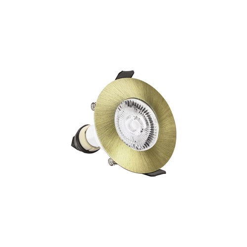 Integral LED Evofire Fire Rated Downlight 70Mm Cutout Ip65 Antique Brass Round +Gu10 Holder Integral - ILDLFR70D045