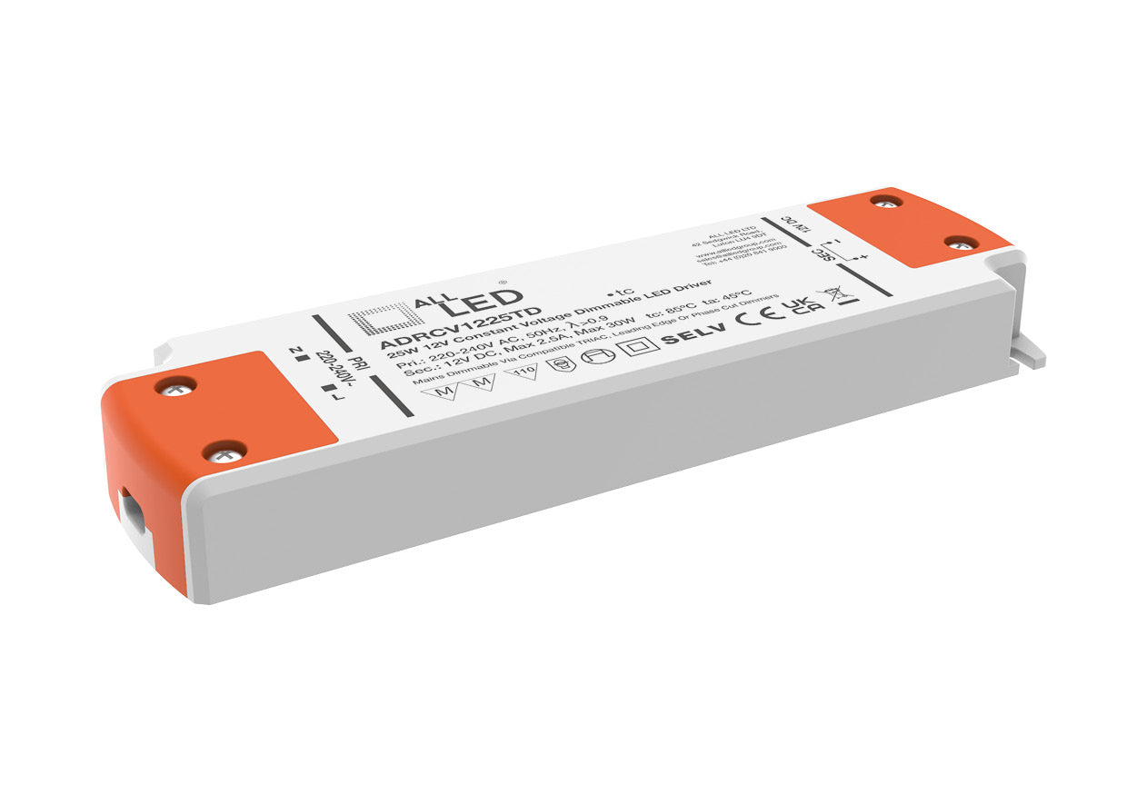 Drive12TD 12V DC Constant Voltage Triac Dimmable LED Driver 25W