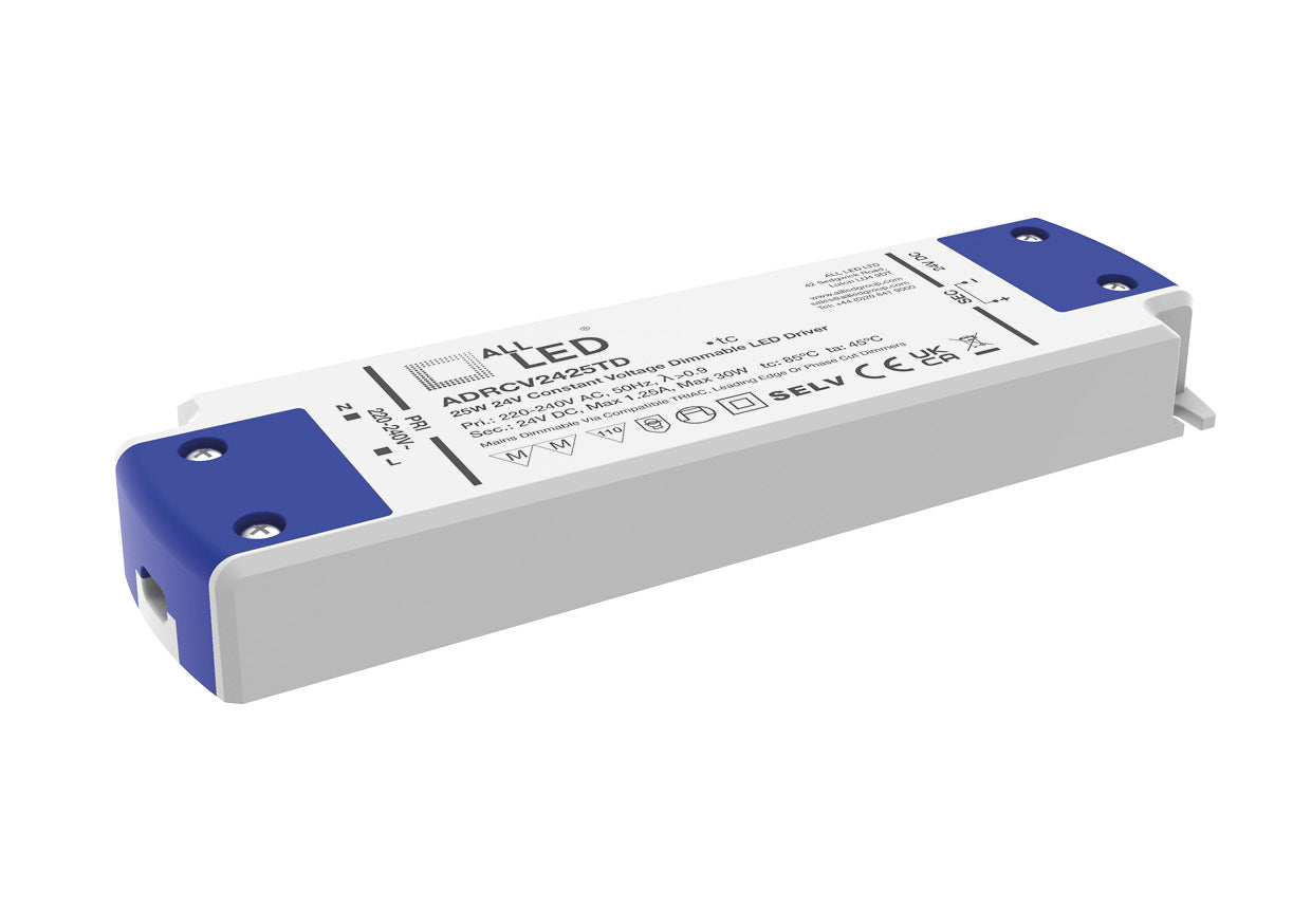 Drive24TD 24V DC Constant Voltage Triac Dimmable LED Driver 25W
