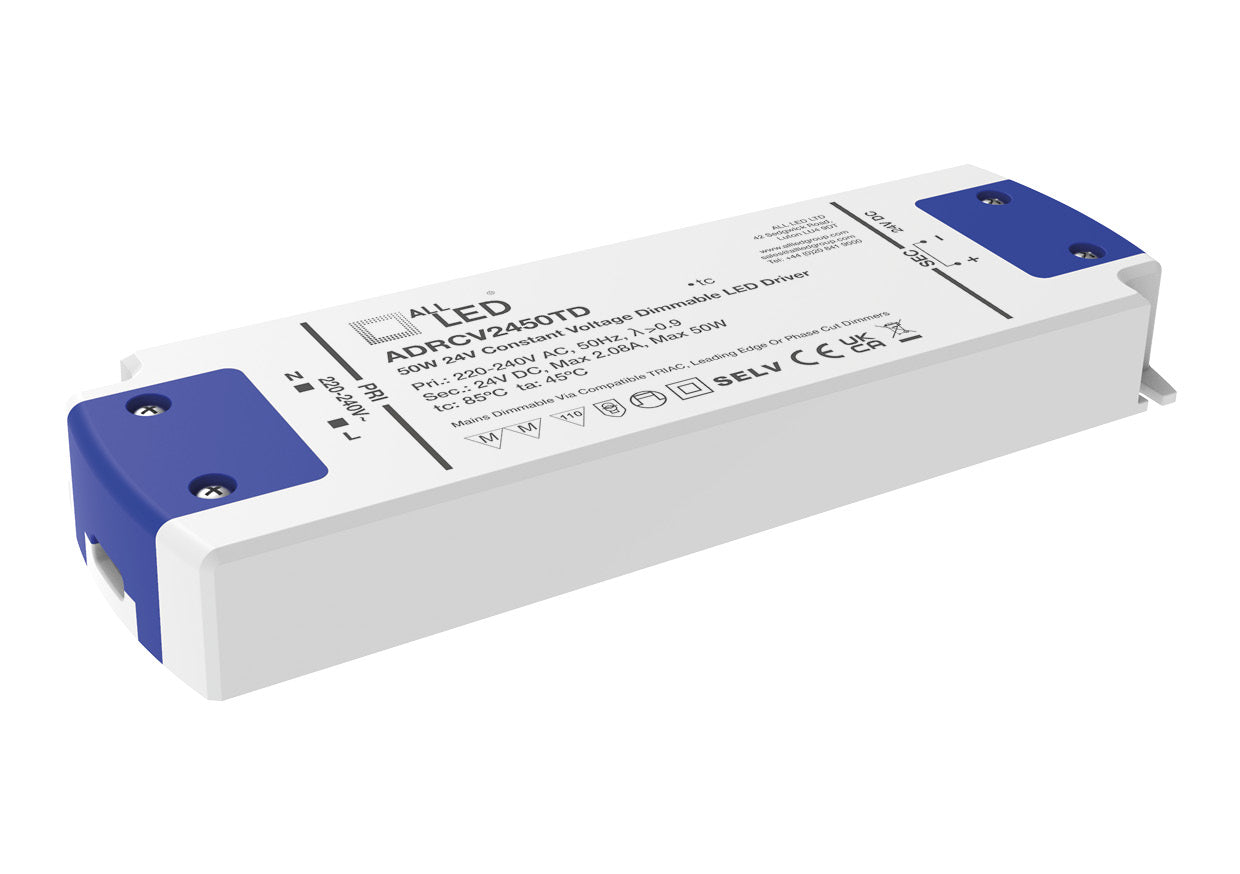 Drive24TD 24V DC Constant Voltage Triac Dimmable LED Driver 50W