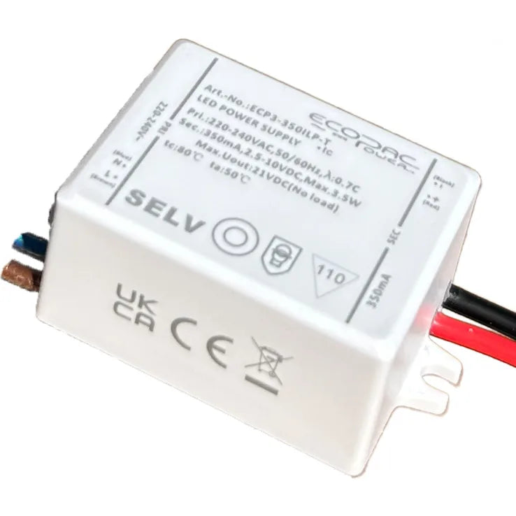 ECP3-350ILP-T - Ecopac ECP3-350ILP-T Triac Dimmable Constant Current LED Driver 3.5W 350mA