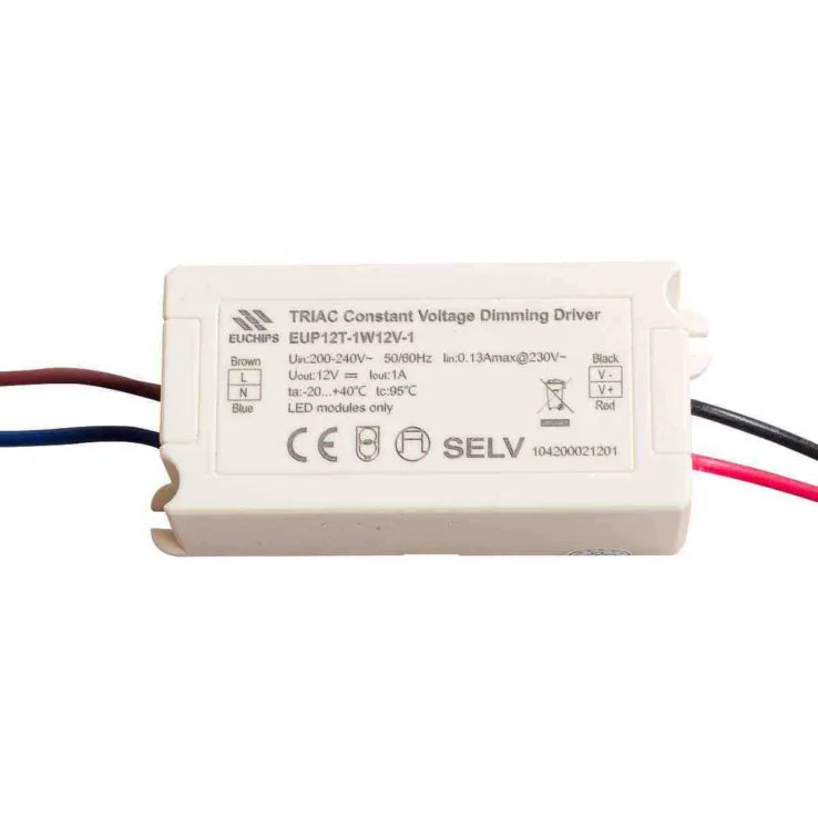EUP12T-1W12V-1 - EUChips EUP12T-1W12V-1 Triac Dimmable Constant Voltage LED Driver 12W 12V