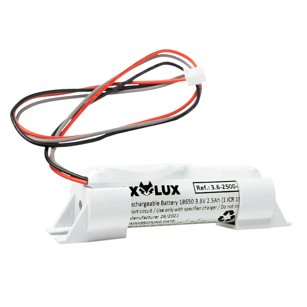 3.6-2500-D300 – 1 CELL 2.5AH LI-ION BATTERY WITH END CAPS