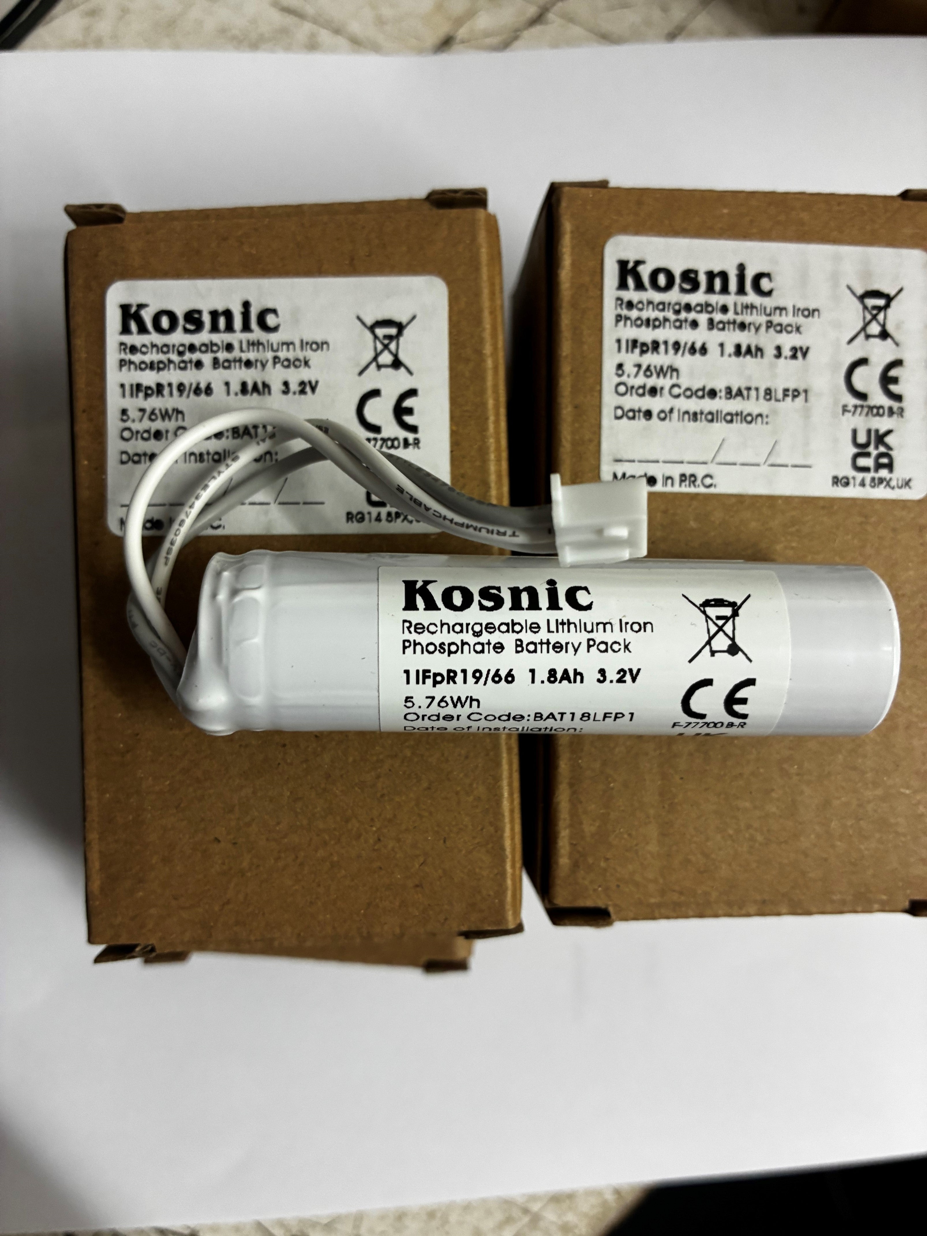 Kosnic 3.2V 1800mAH LiFePO4 Battery for DD EME&EME Light - BAT18LFP1