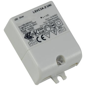 Ansell Lighting AD3W/350 Constant Current Non-Dimmable 3W 350mA LED Driver