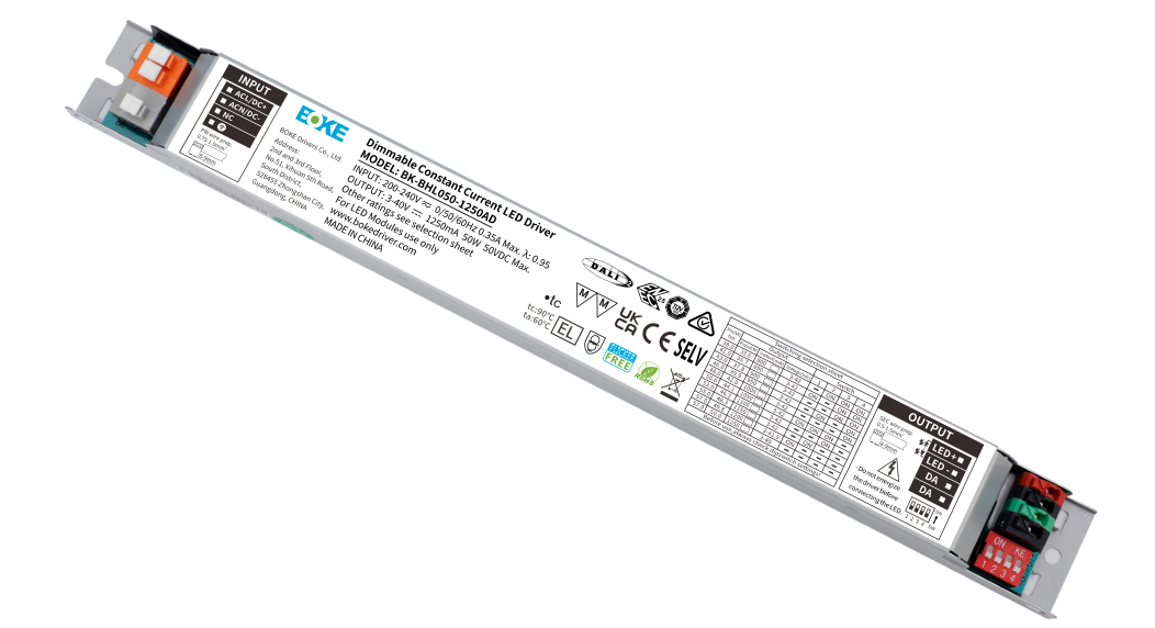 BK-BHL050-1250AD 38-50W 800-1250MA Dali /1-10V Dimmable