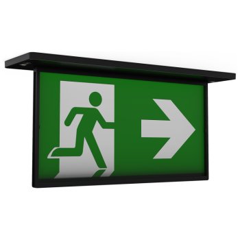 Ansell Lighting ARAZLED/LI/3M/DA/B Razzo Black 4.5W Maintained/Non-Maintained Lithium Recessed LED Exit Sign