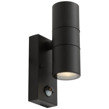 Ansell Lighting AACERO/WL/BLK/PIR Acero Up/Down Black GU10 Wall PIR Light