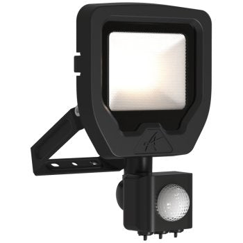 Ansell Lighting ACAE10/1/WW/B/PIR Calinor EVO 10W 3000K Black LED Floodlight with PIR