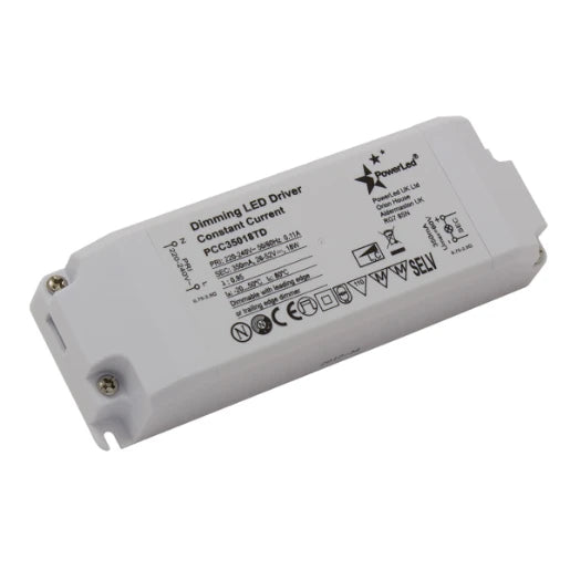 PCC35018TD 18W 350mA 26 ~ 52VDC IP20 Rated Triac Dimmable Constant Current LED Driver
