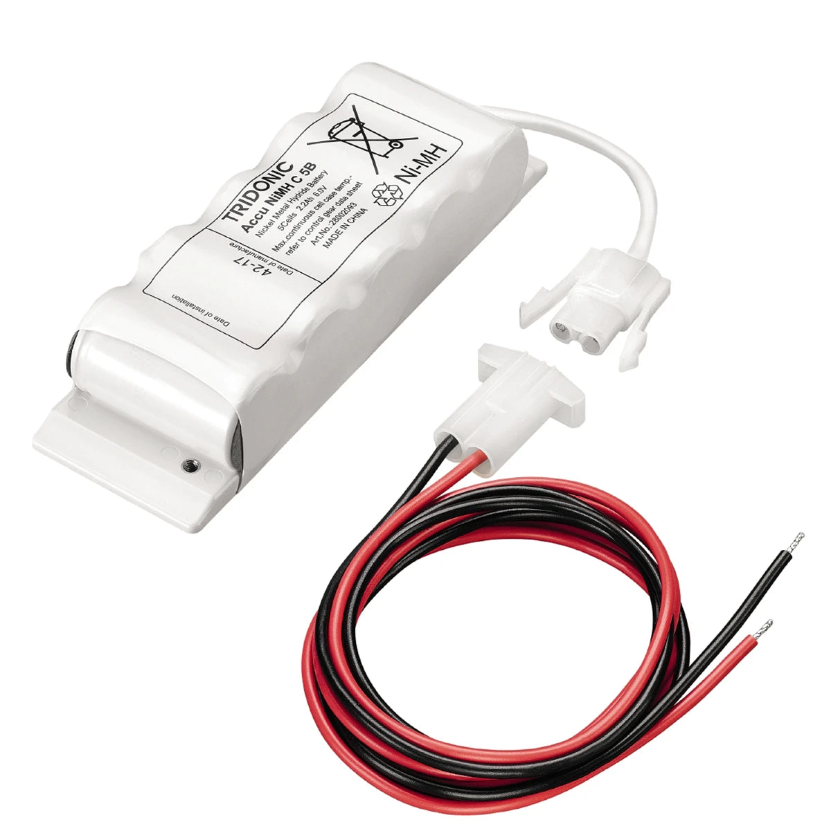 5-Cell 6V 2.2Ah Ni-MH Sub C-cell Side by Side Battery Emergency Batteries Tridonic - Easy Control Gear