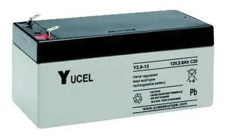 YUASA Y2.8-12 - BATTERY, LEAD-ACID 12V 2.8AH Batteries YUASA - Easy Control Gear