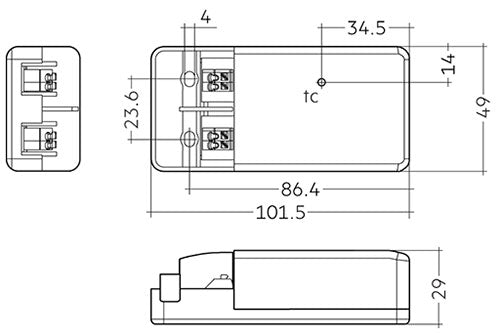 Driver LC 15W 350mA fixC pc SR SNC2 essence series Mains Dimmable LED Drivers Tridonic - Easy Control Gear