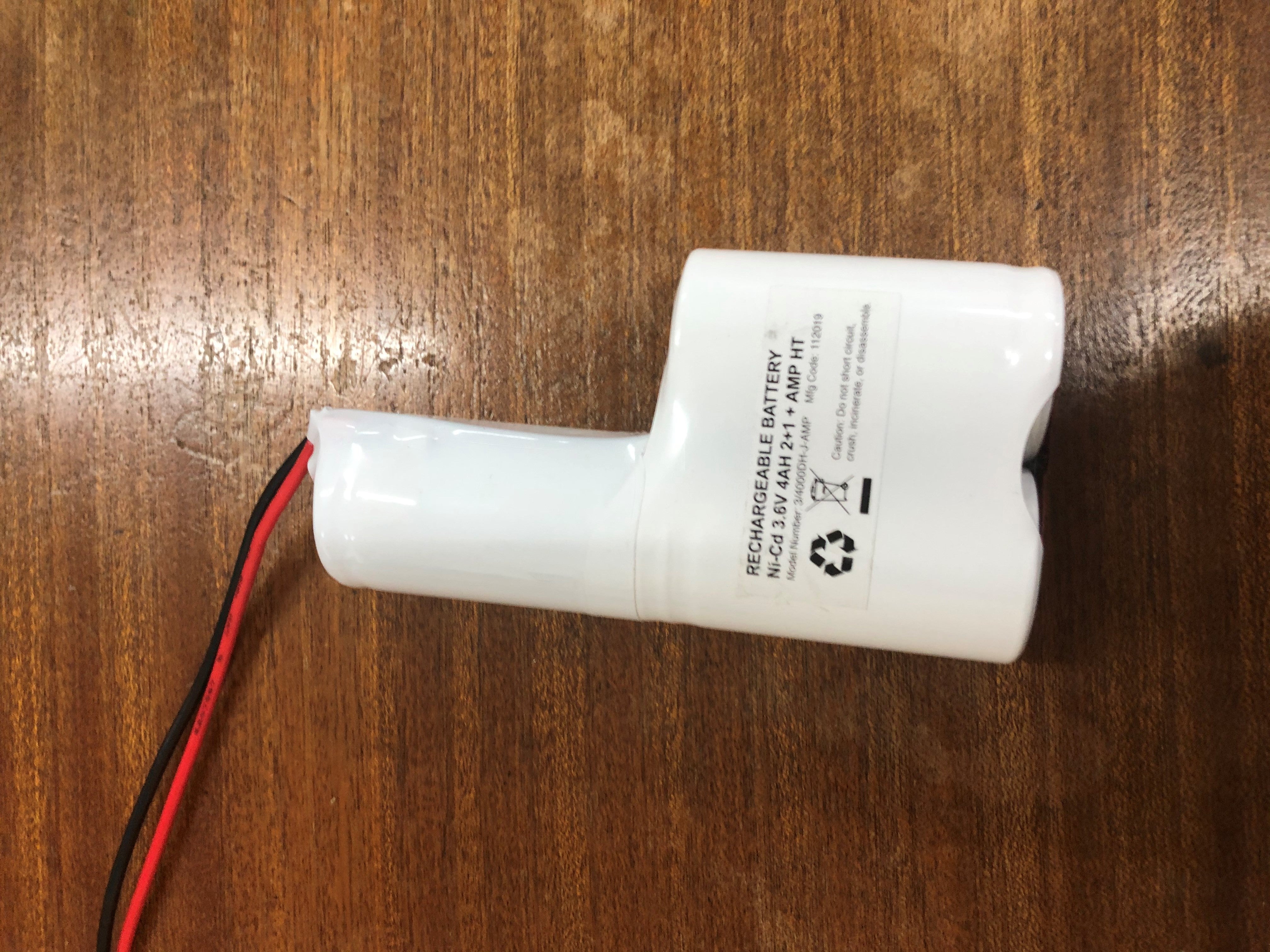 3/4000DHD 2+1 3.6V 4Ah with leads Emergency Batteries Easy Control Gear - Easy Control Gear