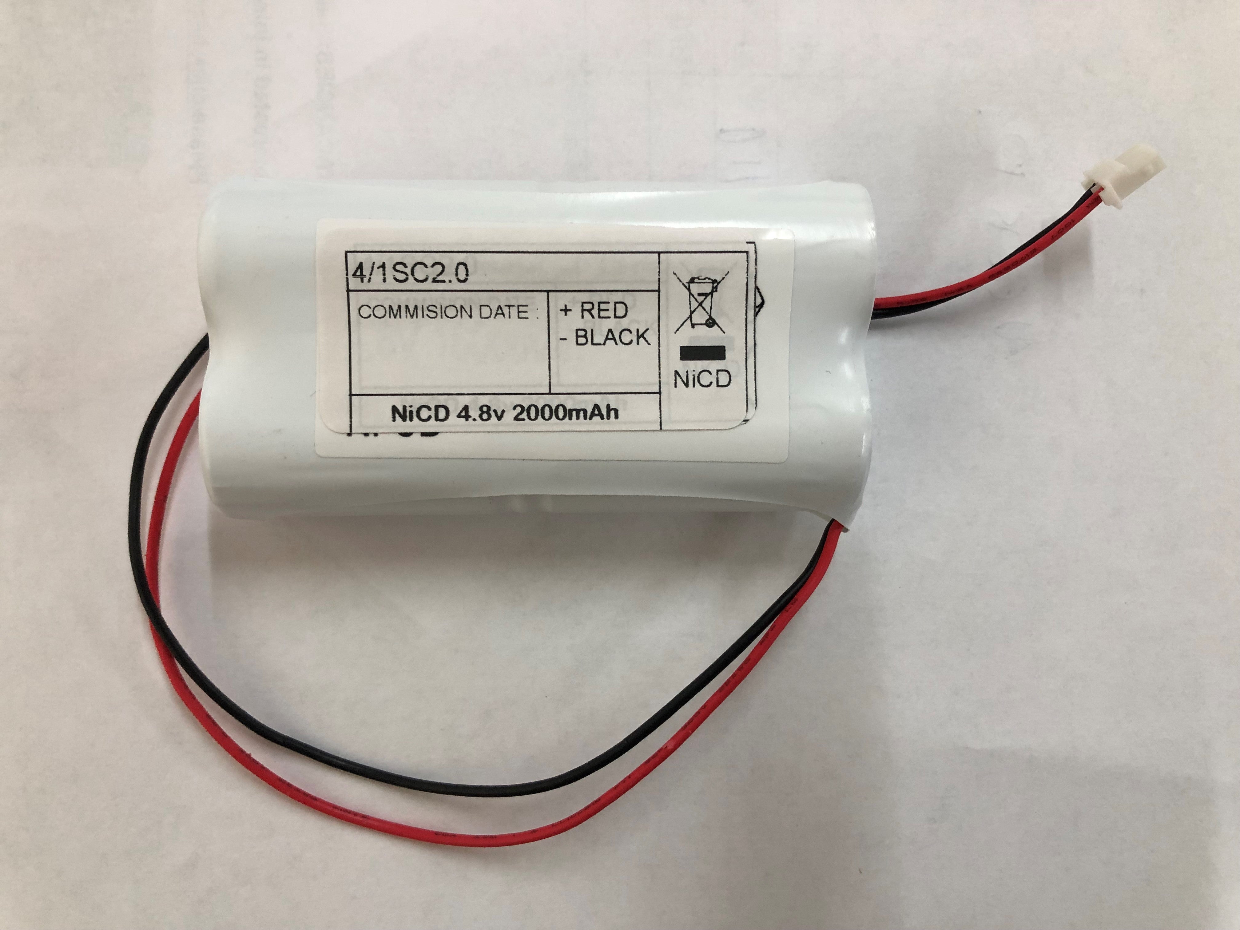 4.8V Sub C 1.6Ah 2AH Square Formation Ni-CD EP3514 Emergency Batteries Easy Control Gear - Easy Control Gear