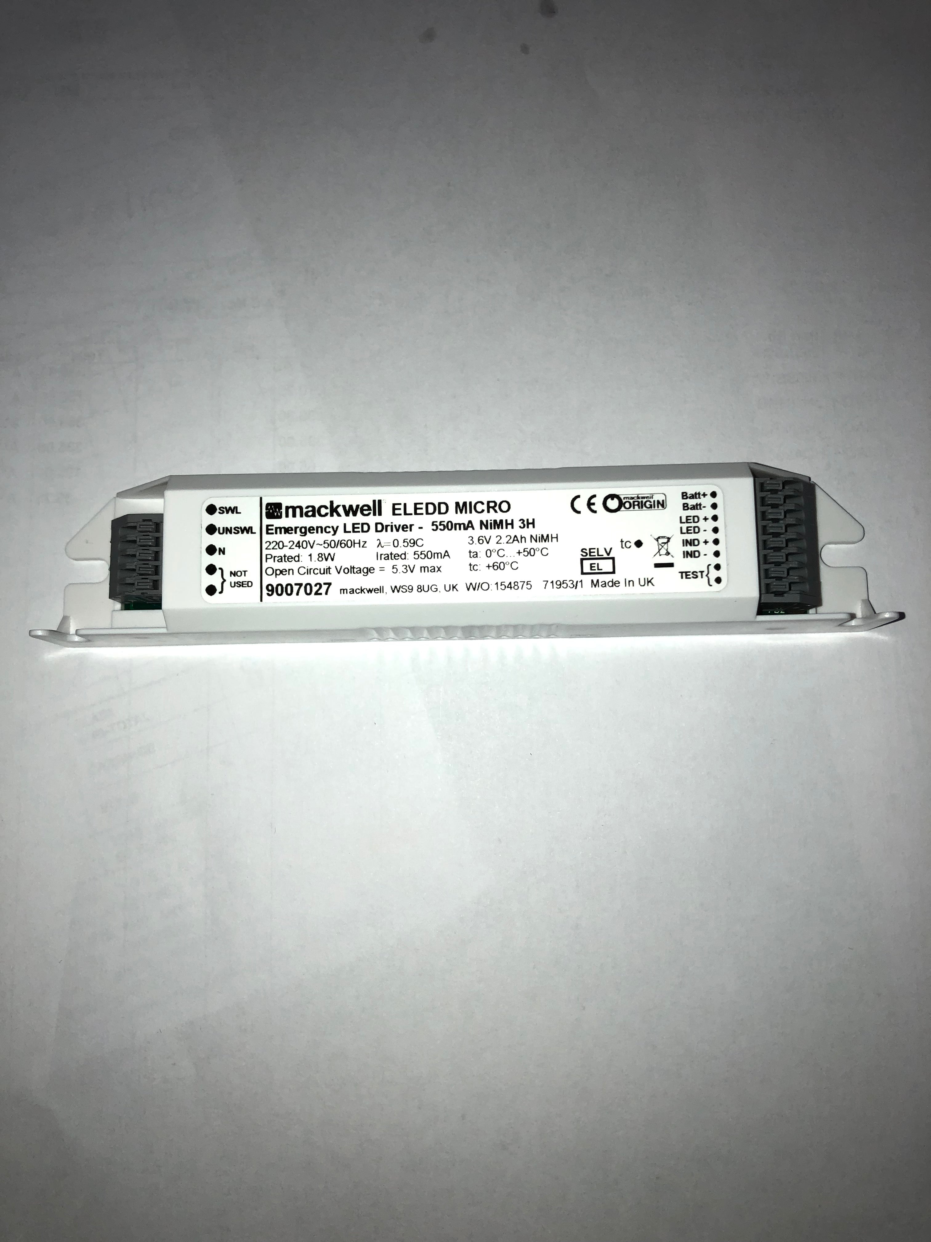 Mackwell XY4 Eledd Micro 550Ma 9007027 Non Dali Emergency LED Invertors MACKWELL - Easy Control Gear