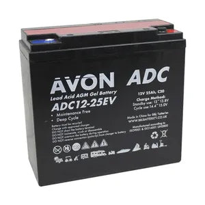 ADC12-25EV AVON DEEP CYCLE AGM GEL BATTERY 25AH Avon - Easy Control Gear