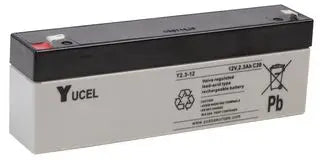 YUASA Y2.3-12 - BATTERY, LEAD ACID 12V 2.3AH, YUCEL Batteries YUASA - Easy Control Gear