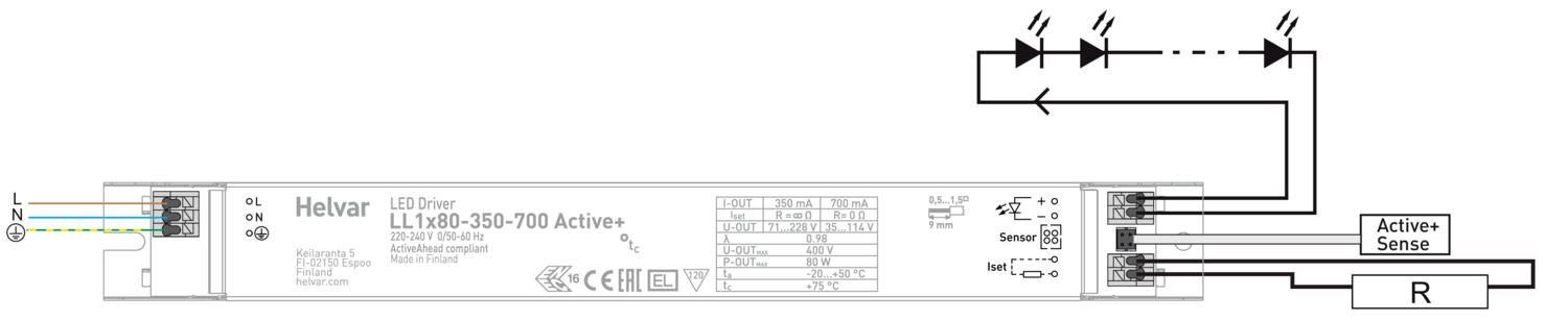 LL1x80-350-700 Active+ Helvar - Easy Control Gear