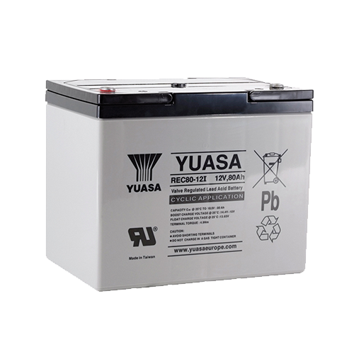 REC80-12 (L26-AGM) YUASA BATTERY 12V 80AH CYCLIC mobility battery YUASA - Easy Control Gear