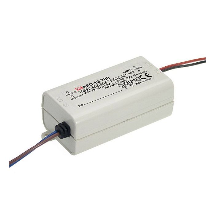 APC-16-S - Mean Well APC-16 Series LED Driver 16W 350mA – 700mA LED Driver Meanwell - Easy Control Gear