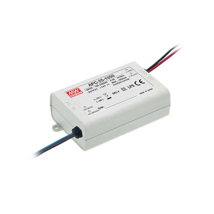 APC-25-1050 - Mean Well LED Driver APC-25-1050 25W 1050mA LED Driver Meanwell - Easy Control Gear