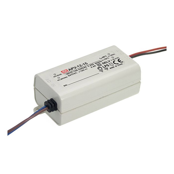 APV-12-15 - Mean Well LED Driver APV-12-15 12W 15V LED Driver Meanwell - Easy Control Gear