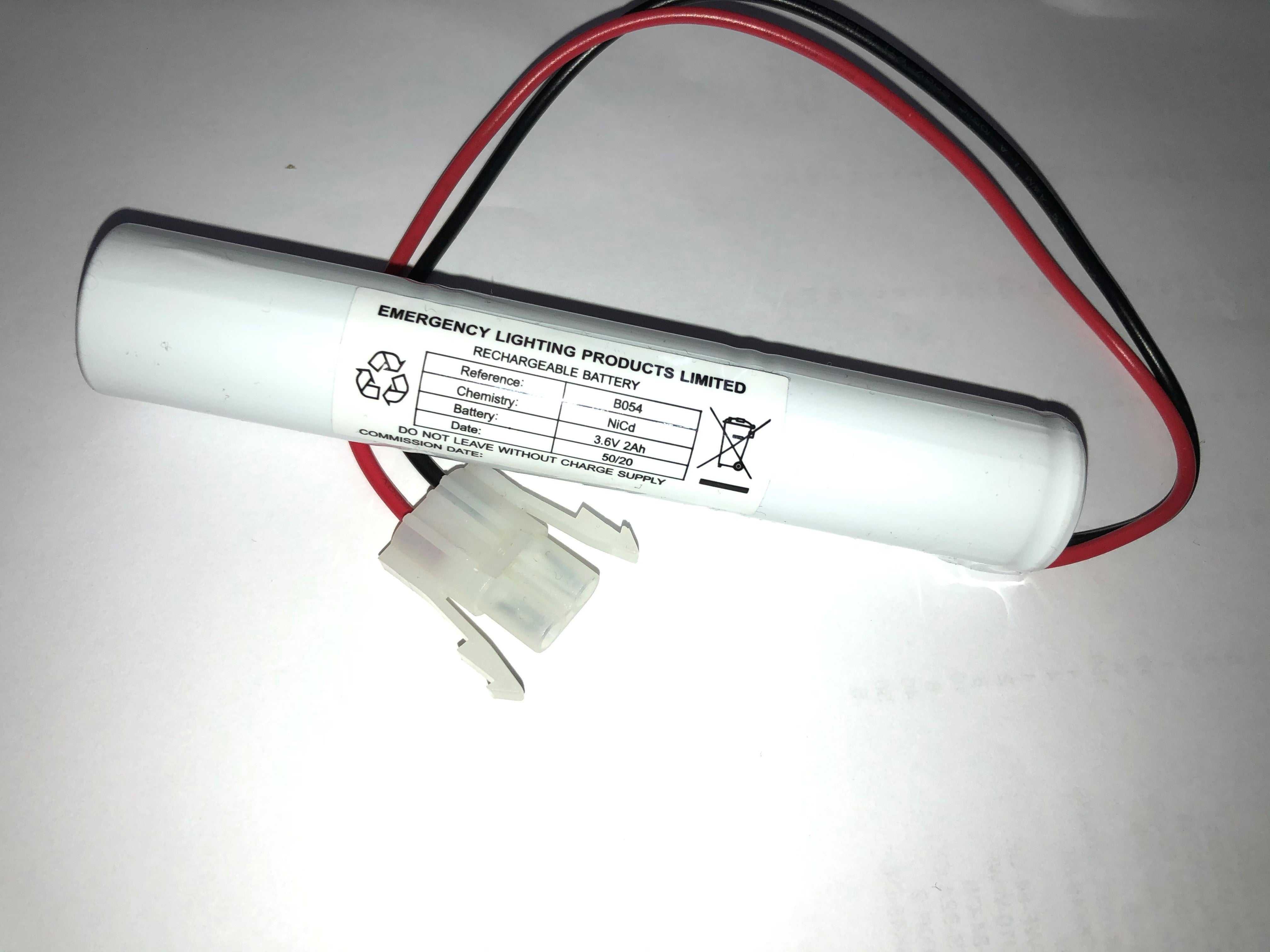 B054 ELP 3.6V 2AH Sub C Ni-Cd with Amp Connector Emergency Batteries ELP - Easy Control Gear