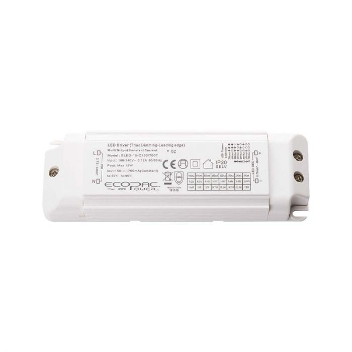ELED-15-C150/700T Selectable Constant Current LED Driver 150-700mA LED Driver Easy Control Gear - Easy Control Gear