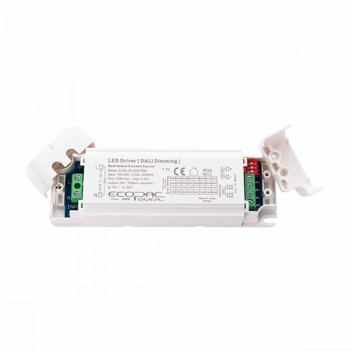 Ecopac ELED-20-250/700D Selectable Constant Current Dali Dimmable LED Driver 20W 250-700mA LED Driver Easy Control Gear - Easy Control Gear
