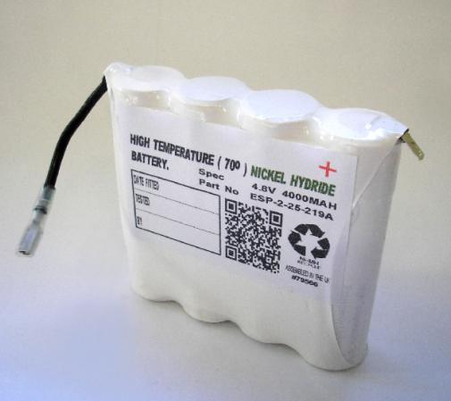 4.8V 4Ah Industrial High Temperature Nickel Hydride Emergency Battery with contacts The Lamp Company - Emergency Batteries The Lamp Company - Easy Control Gear