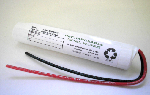 NMH32SS 3.6v Sub C 2.0Ah Tagged and Leaded NI-MH Emergency Batteries One Lux - Easy Control Gear