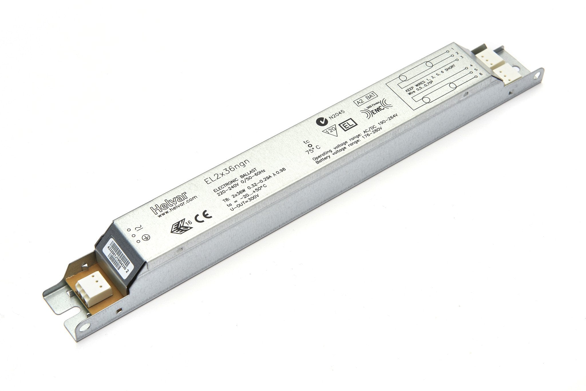 EL2X36NGN Electronic 2x36w T8 Ballast Helvar Electronic Ballasts HELVAR - Easy Control Gear